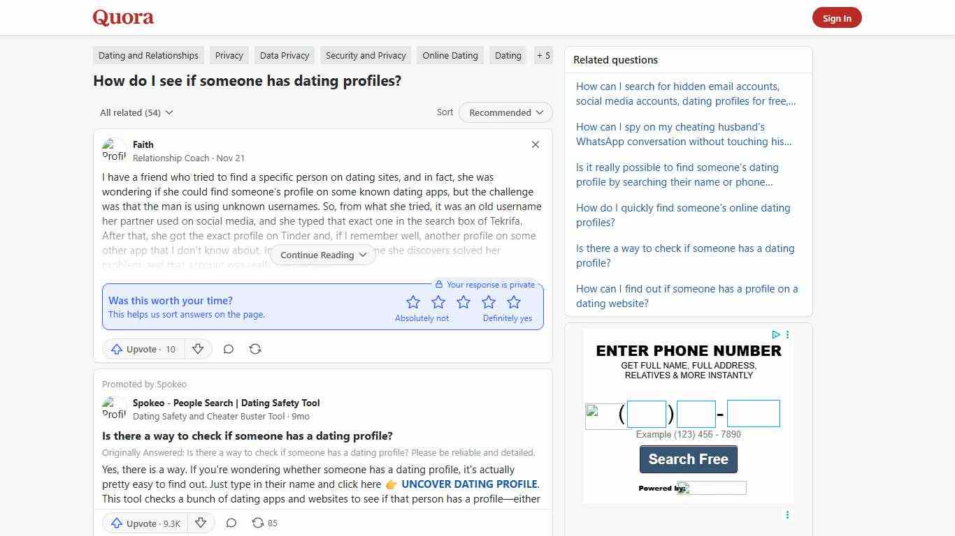 How to see if someone has dating profiles - Quora